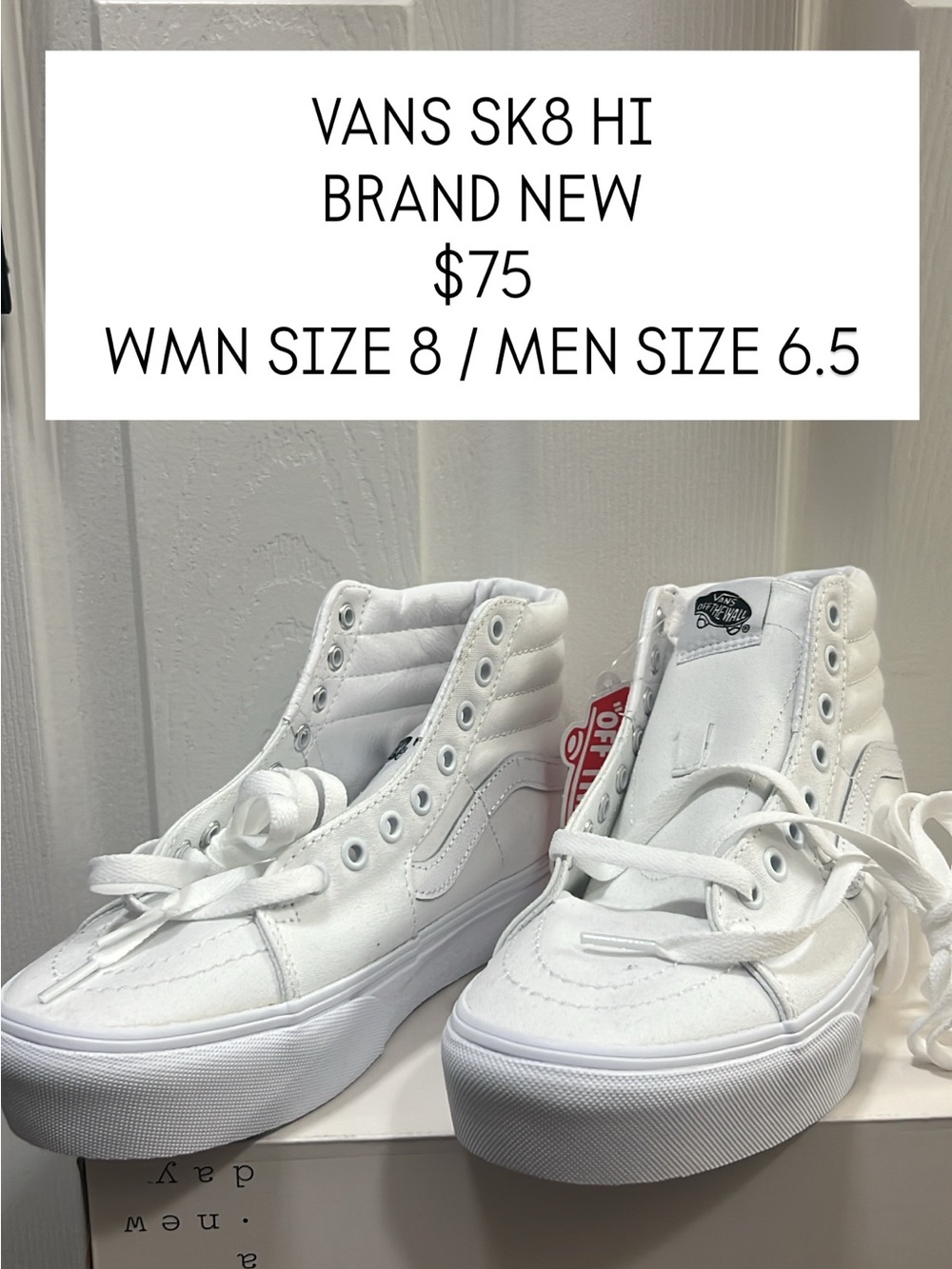 Vans White High-Top SK8-Hi Canvas Sneakers